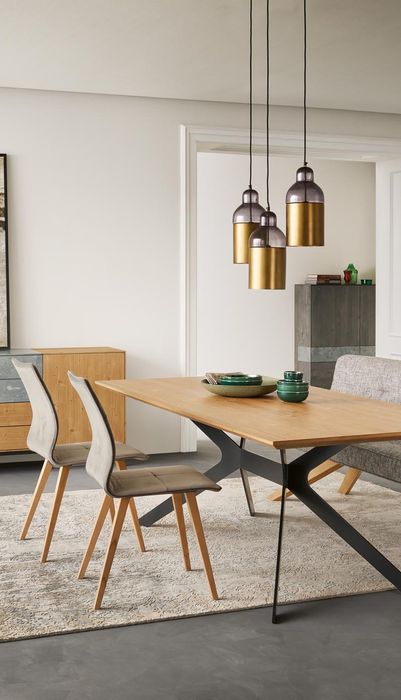 Vivo Puro in Bergfichte Gebuerstet Bernstein Sideboard Puro St 219 5 Stoff W022 Bank,stuehle W002